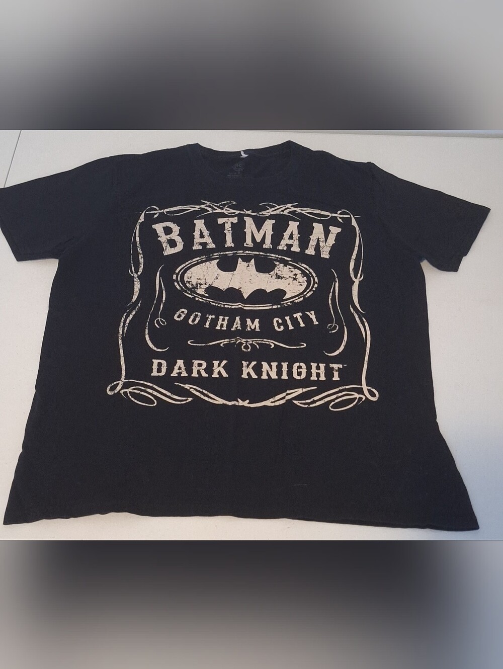 Marvel Batman Dark Knight Graphic Tee - Black with Cream Print